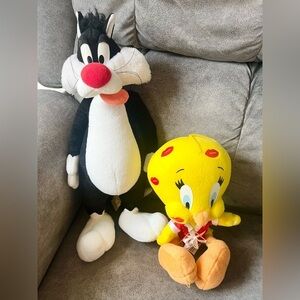 Looney Tunes Sylvester Tweety 90s Vintage Applause Stuffed Plush Toy Collectible